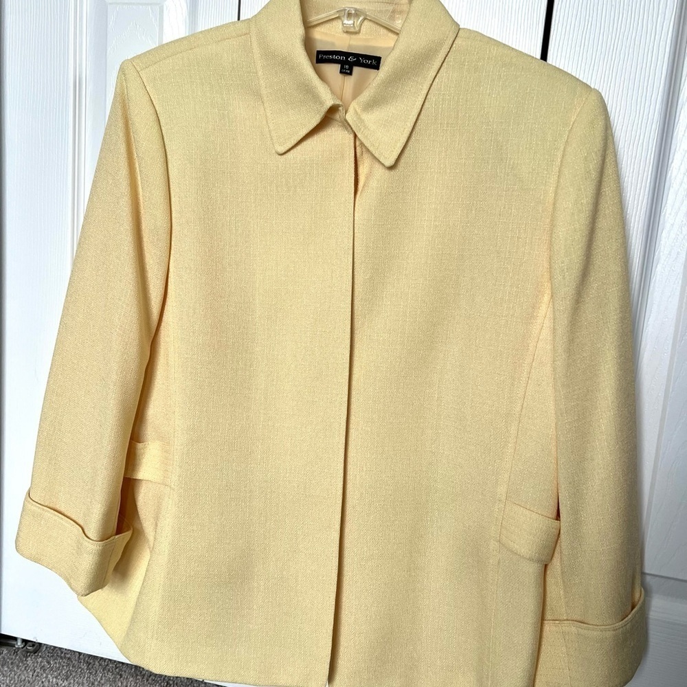 Butter Yellow women’s vintage lined blazer by Preston and York size 18 - Picture 2 of 9